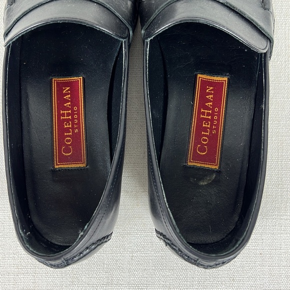 Vintage Cole Haan Leather Penny Loafer Womens Size 6.5 B Black Slip On Brazil - Picture 9 of 11